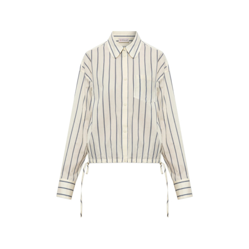 Moncler Drawstring-details Striped Cotton Shirt