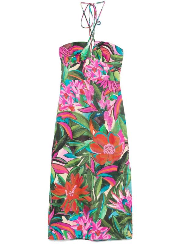 floral-print midi dress