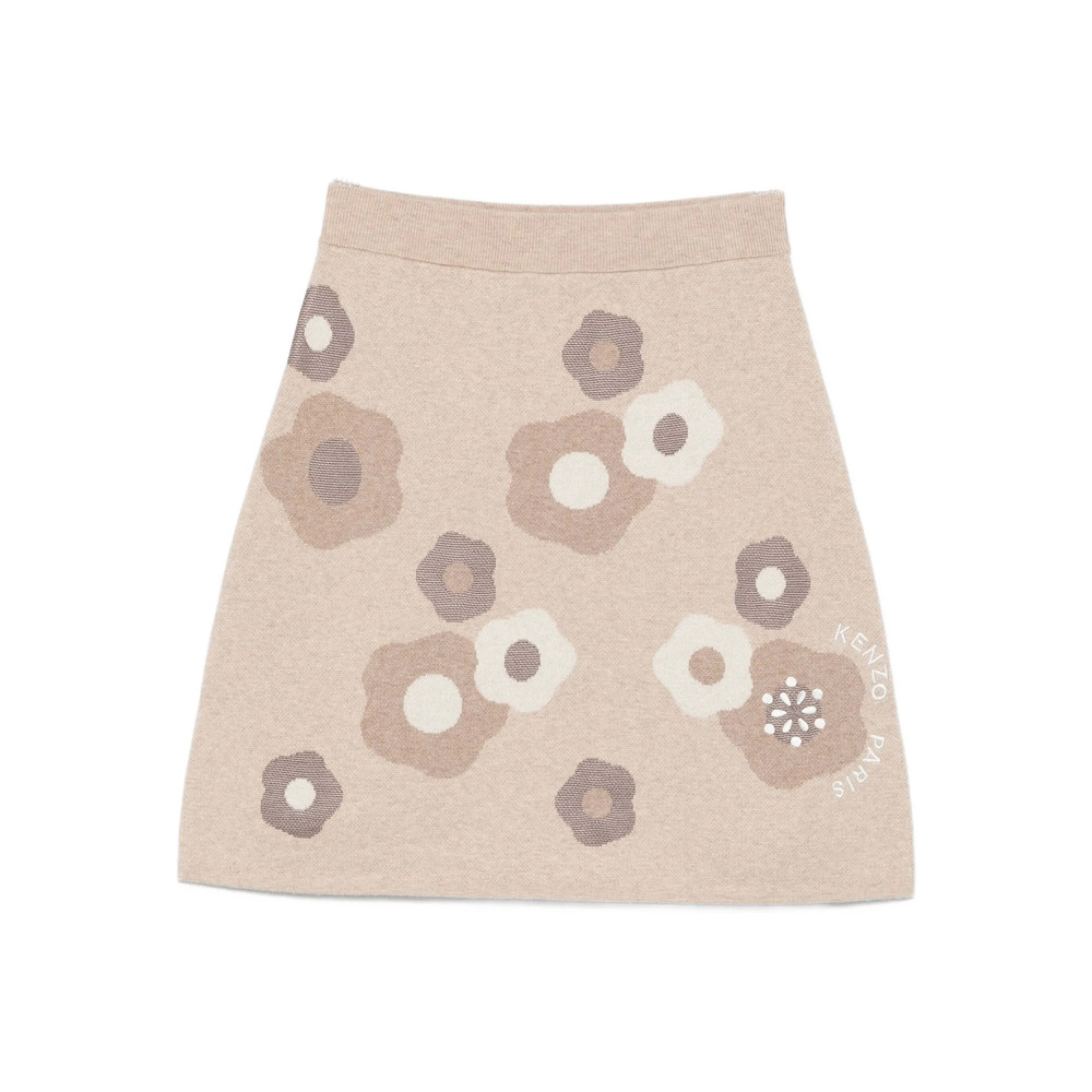 Kenzo Floral-pattern Knit Skirt