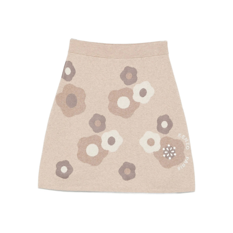 Kenzo Floral-pattern Knit Skirt