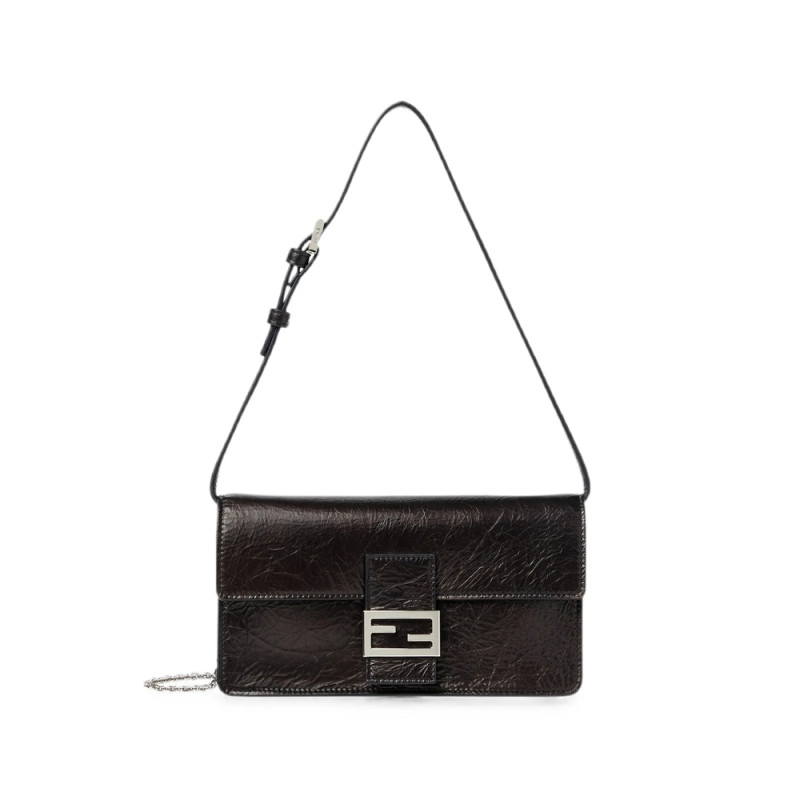 Fendi Tuve Logo-plaque Leather Wallet On Chain