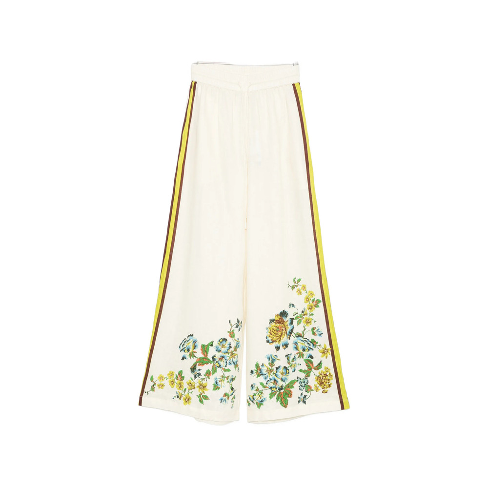 Alemais Phyllis Floral-print Striped Palazzo Pants