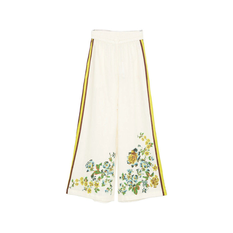 Alemais Phyllis Floral-print Striped Palazzo Pants