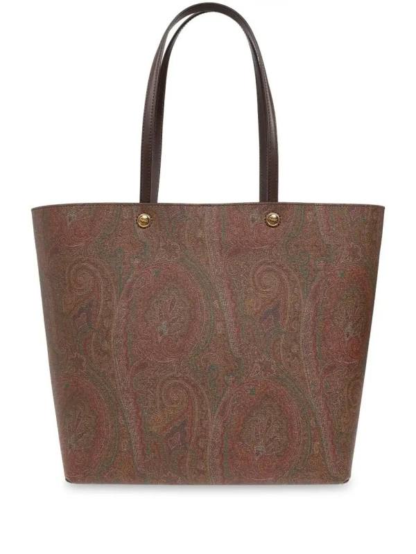 paisley print tote bag
