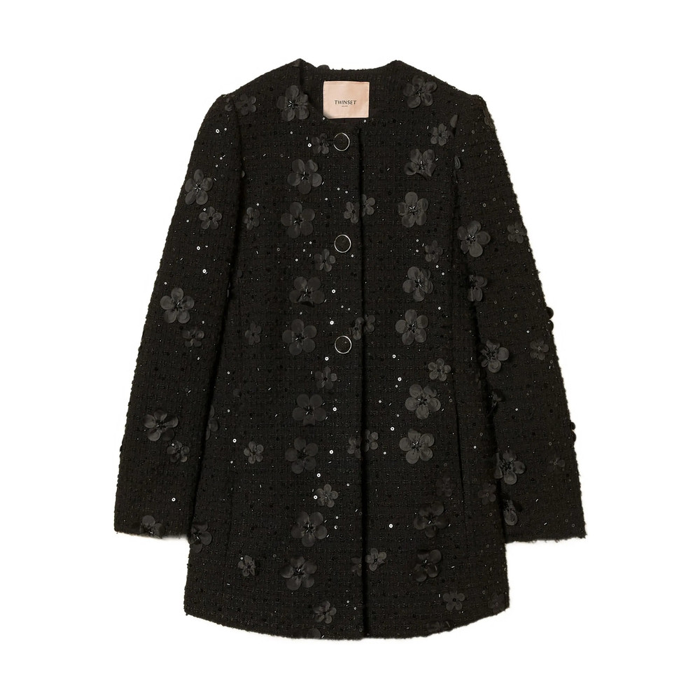 Twinset Flower-sequin Embellished Coat