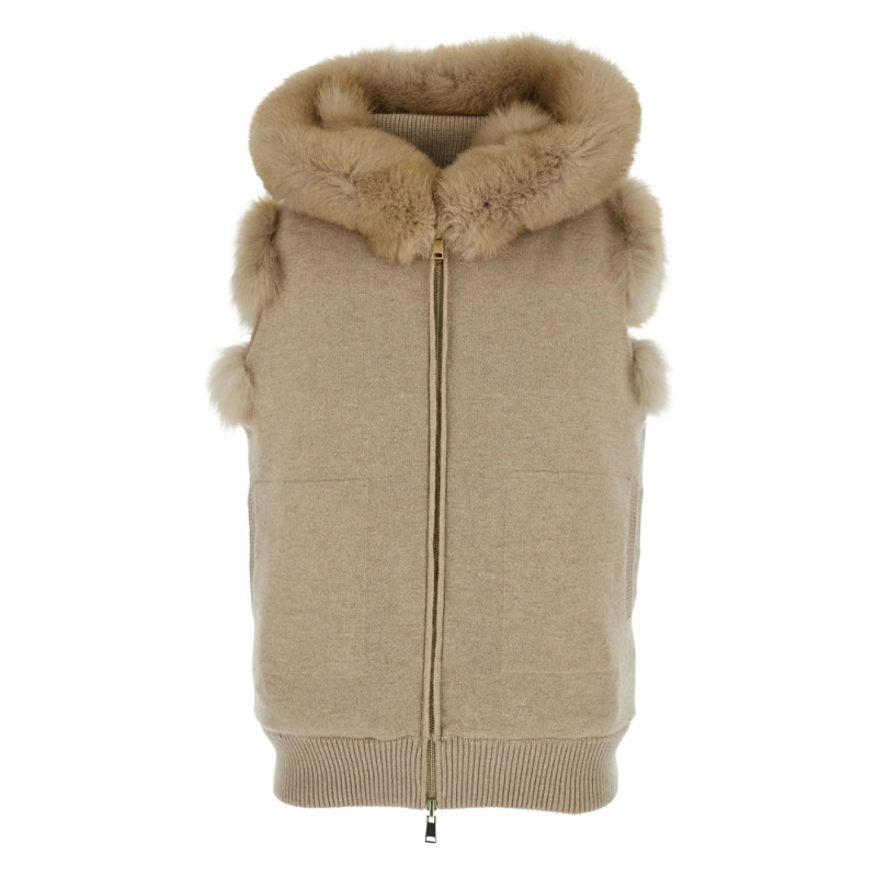 Suprema Hooded Fur-panel Vest