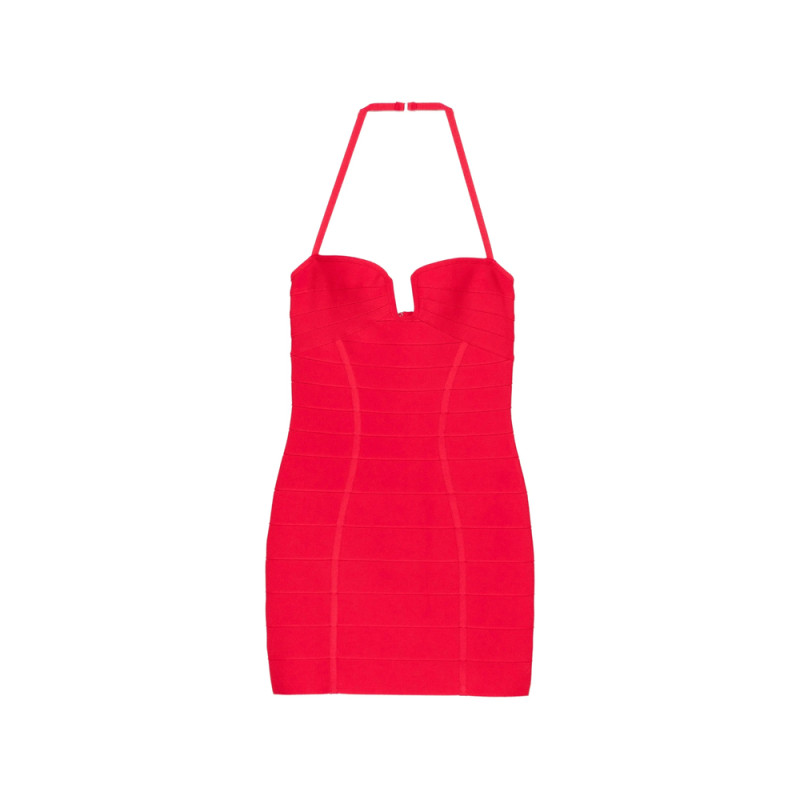 Hervé Léger Holly Bandage Halterneck Mini Dress
