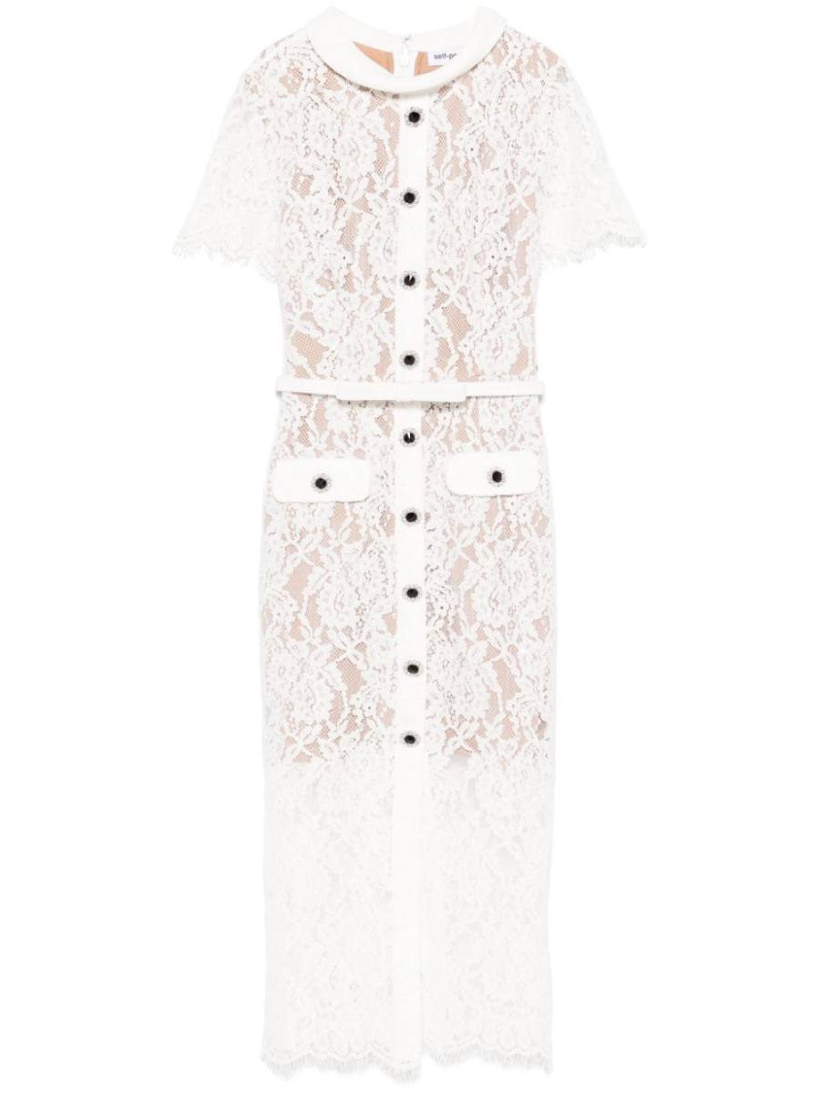 floral-lace midi dress