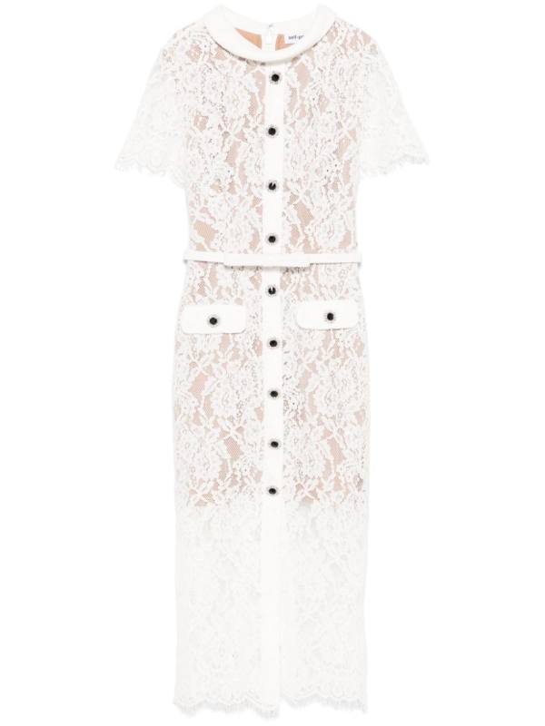 floral-lace midi dress