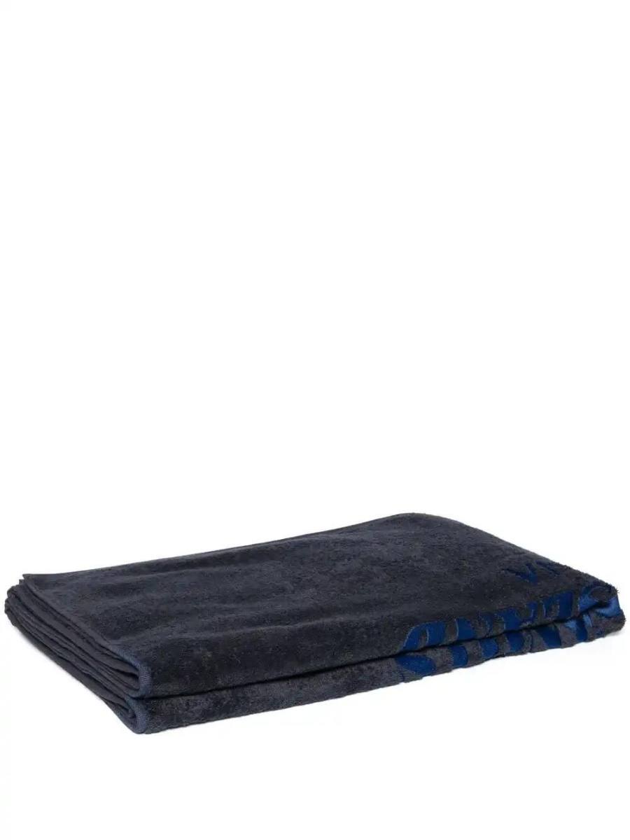 logo-embroidered beach towel