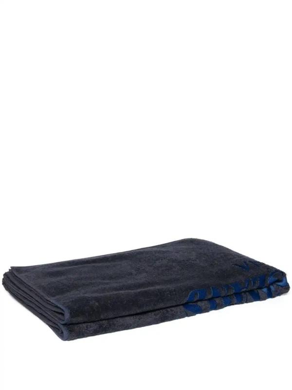 logo-embroidered beach towel