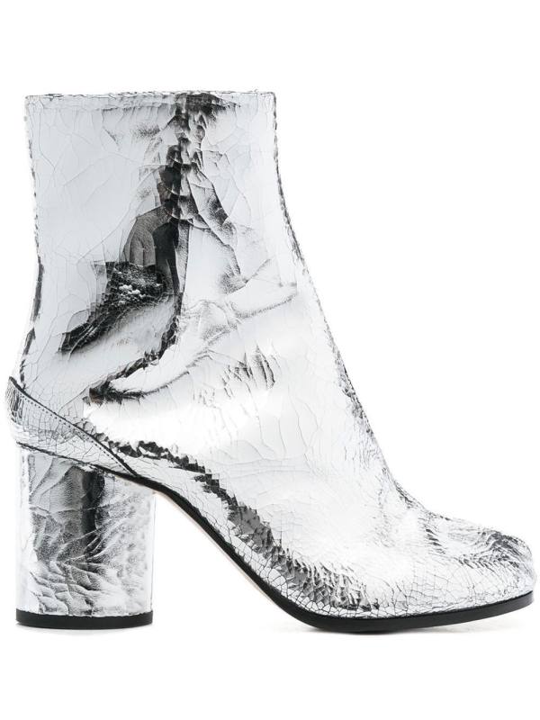 Tabi 80mm mirror-effect ankle boots