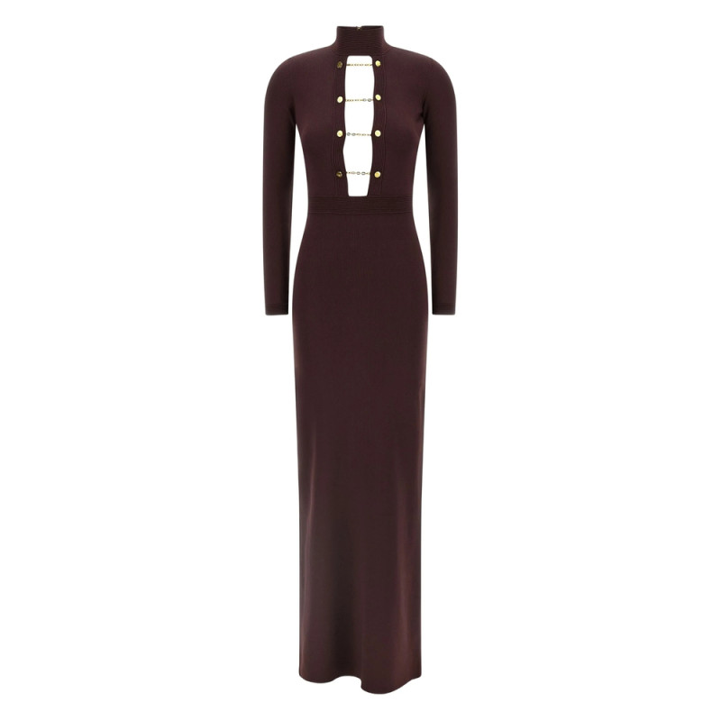 Elisabetta Franchi Chain-embellished High-neck Dress