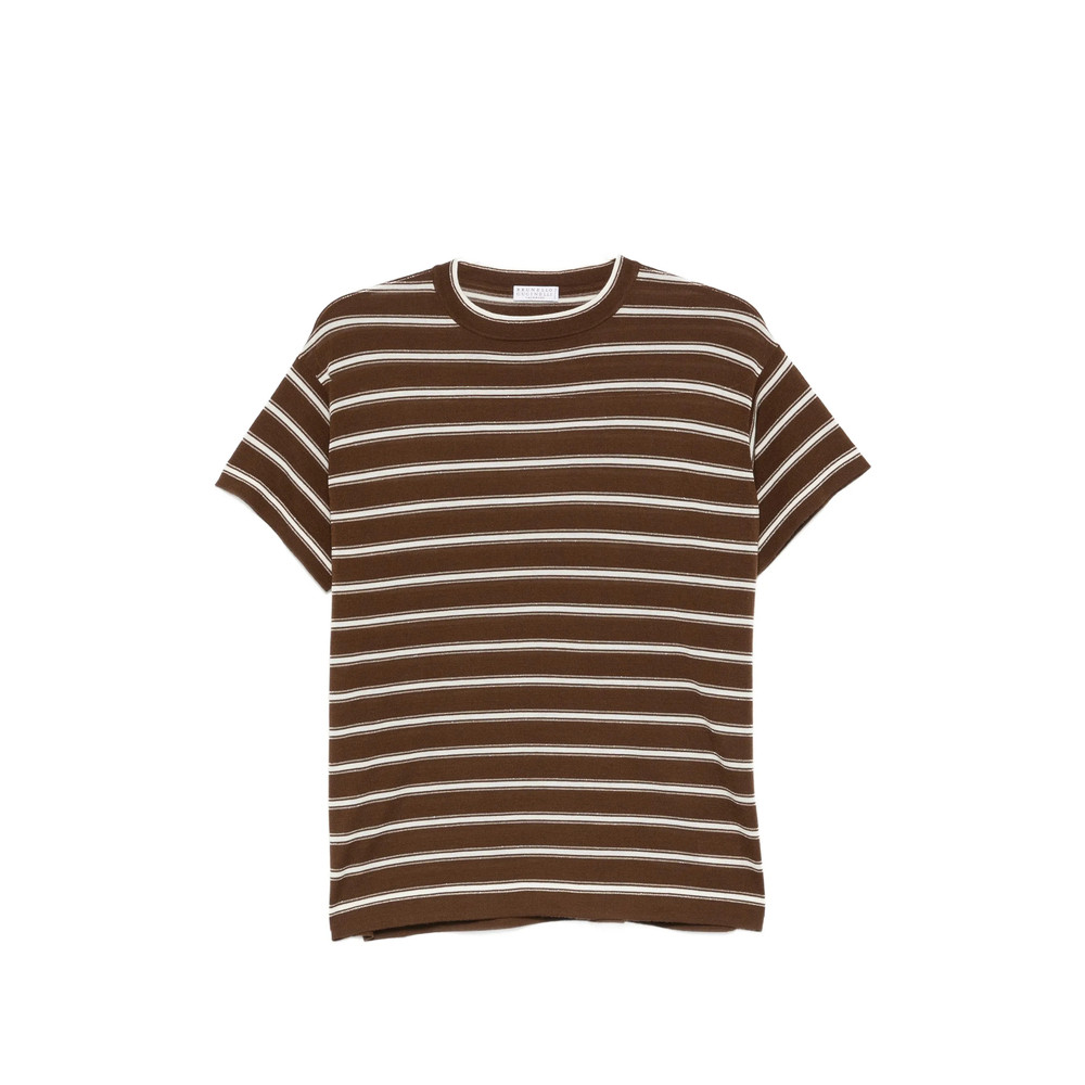 Brunello Cucinelli Striped Crew Neck T-shirt