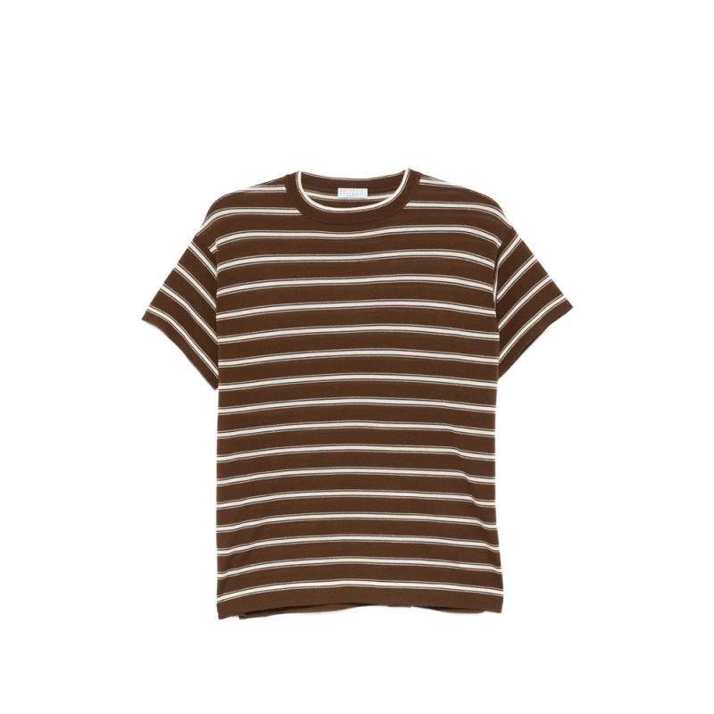Brunello Cucinelli Striped Crew Neck T-shirt