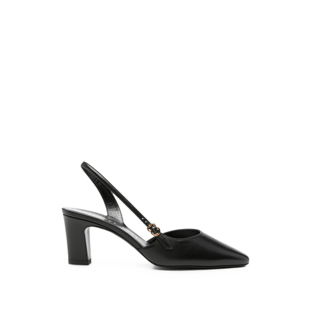 Herbert Levine Ask Around Buckle-detail Slingback Leather Heeled Pumps