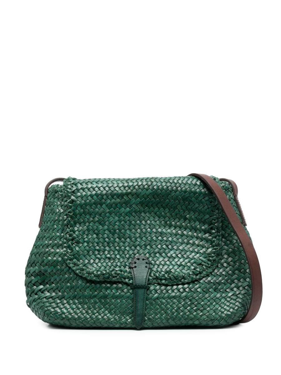 woven leather satchel bag