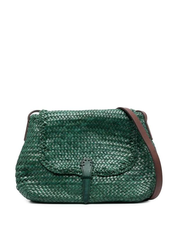 woven leather satchel bag