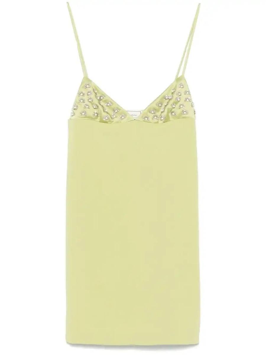 faux-pearl-embellished mini dress
