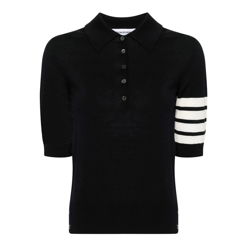 Thom Browne Wool 4-bar Relaxed Polo