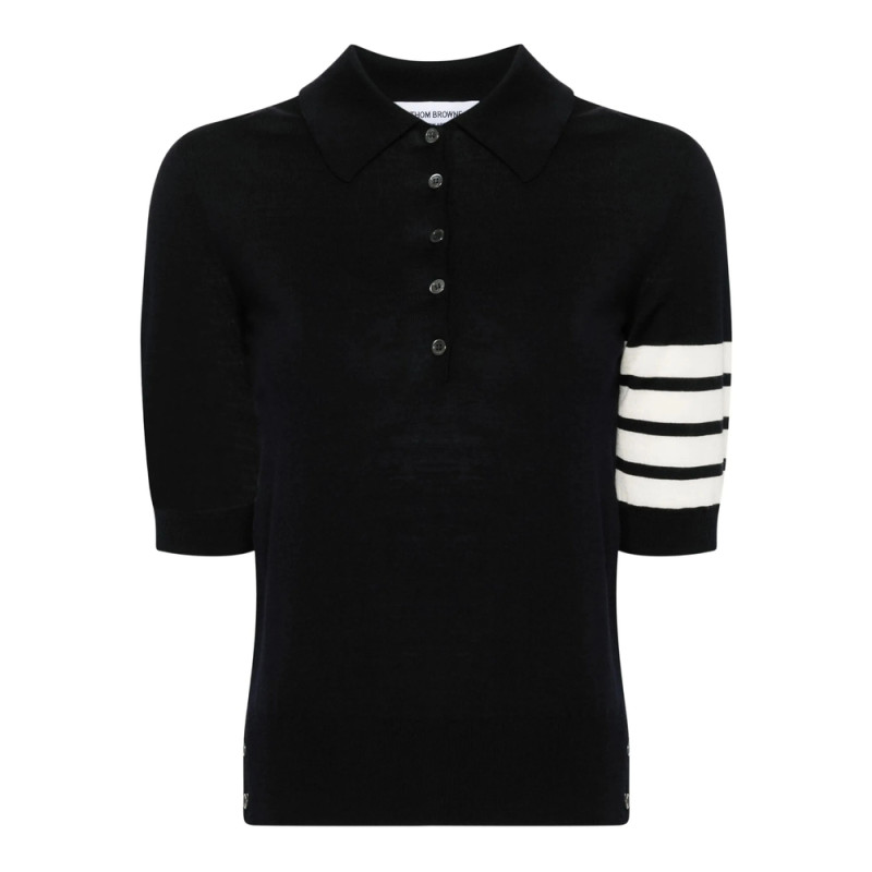 Thom Browne Wool 4-bar Relaxed Polo