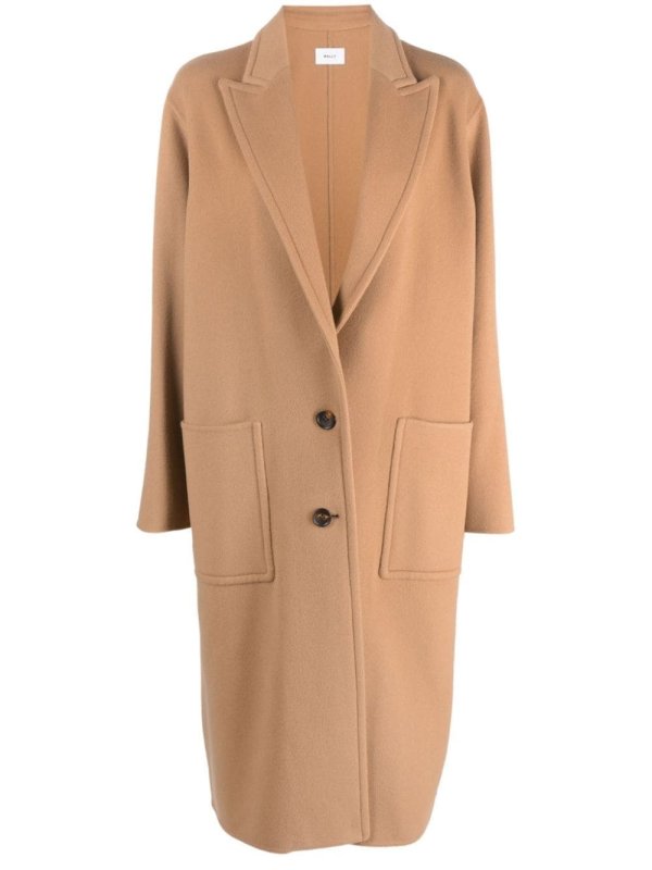 peak-lapel single-breasted coat