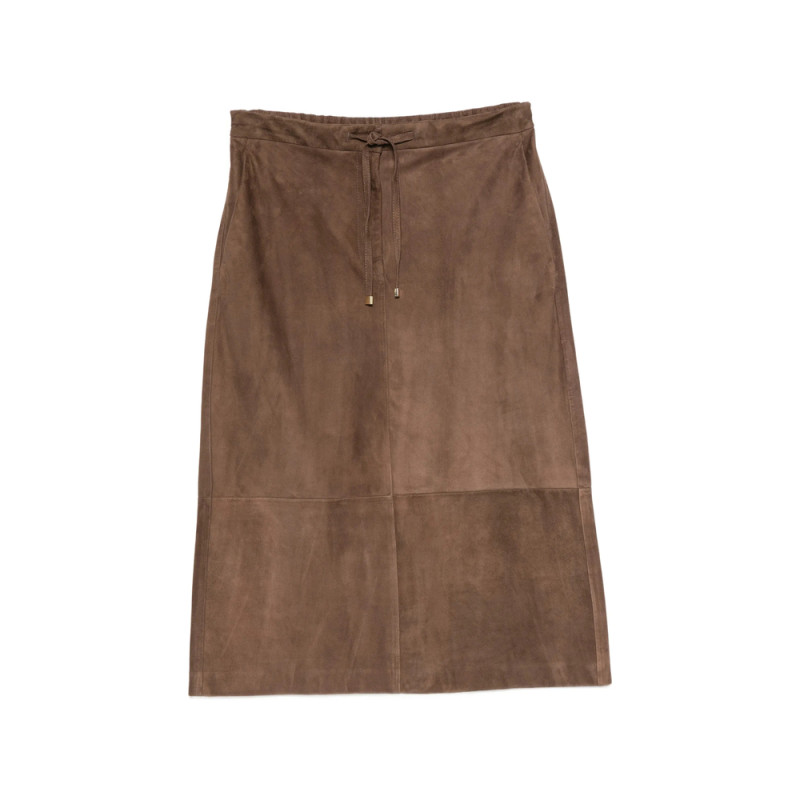 's Max Mara Drawstring-waist Suede Skirt