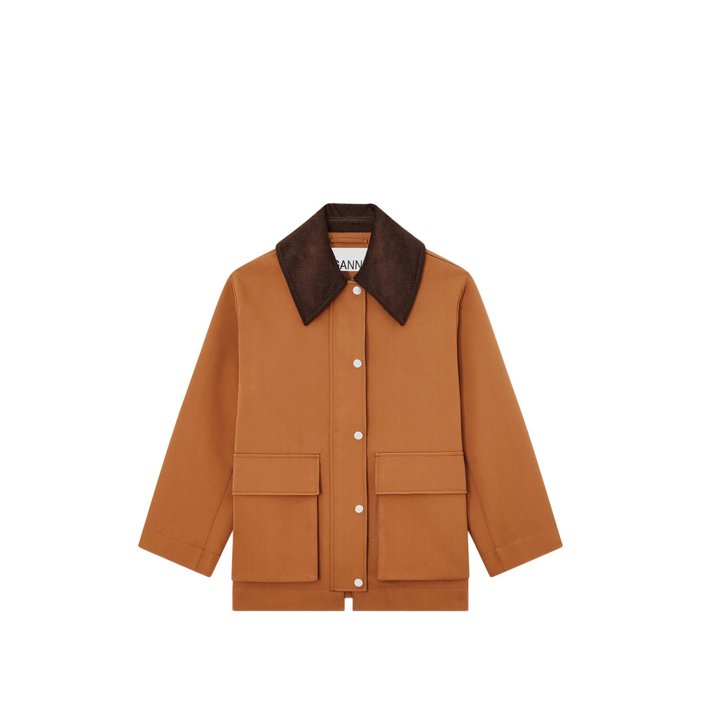 Ganni Patch-pocket Corduroy-collar Jacket