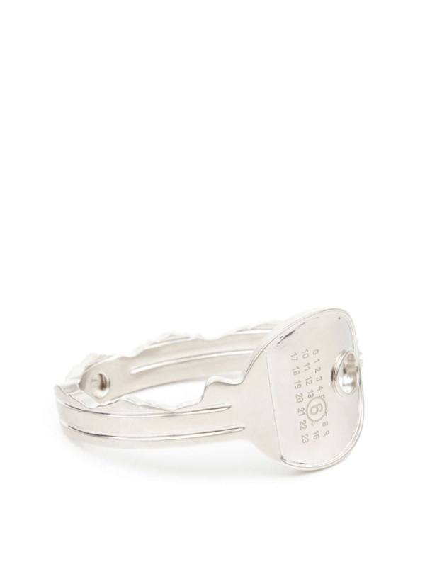 key-shape logo-engraved bracelet
