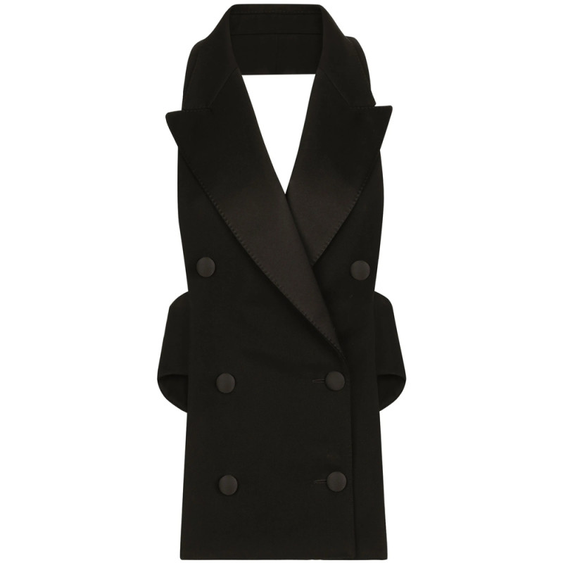 Dolce & Gabbana Open-back Virgin Wool-blend Waistcoat
