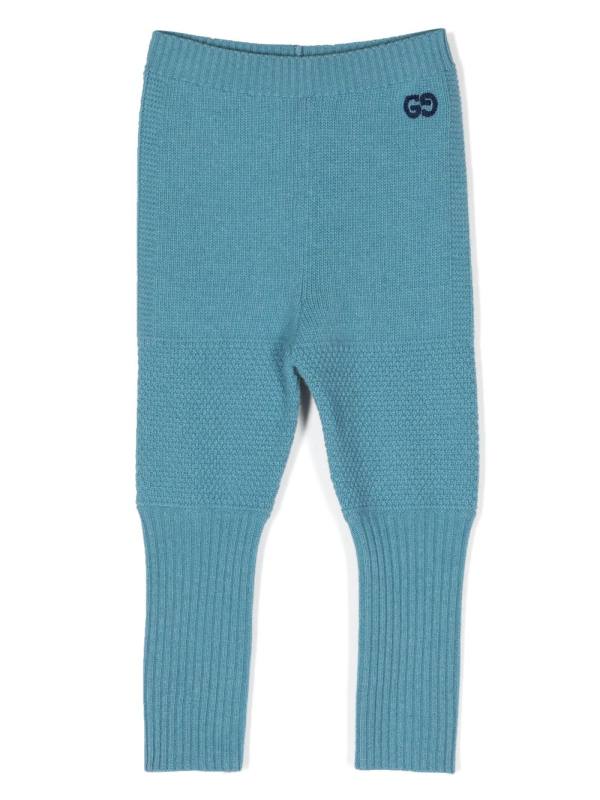 logo-embroidered knitted trousers