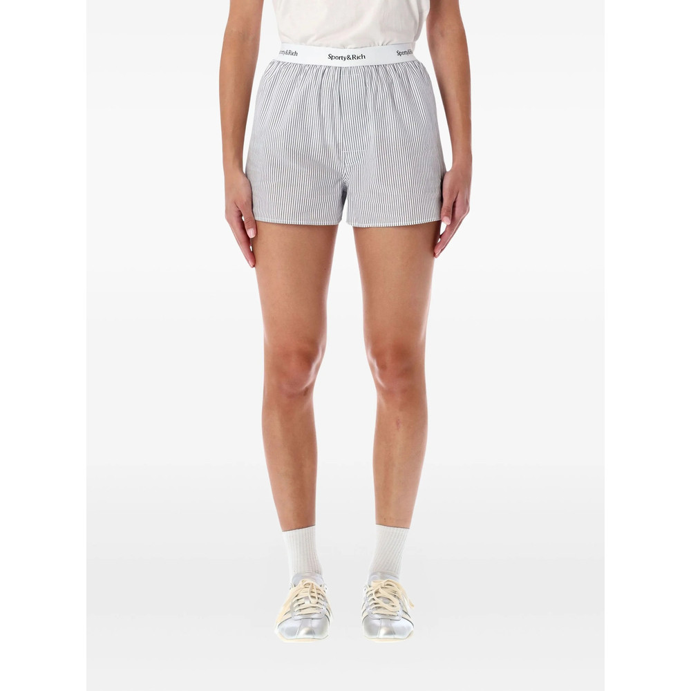Sporty & Rich Yankees Serif Striped Shorts