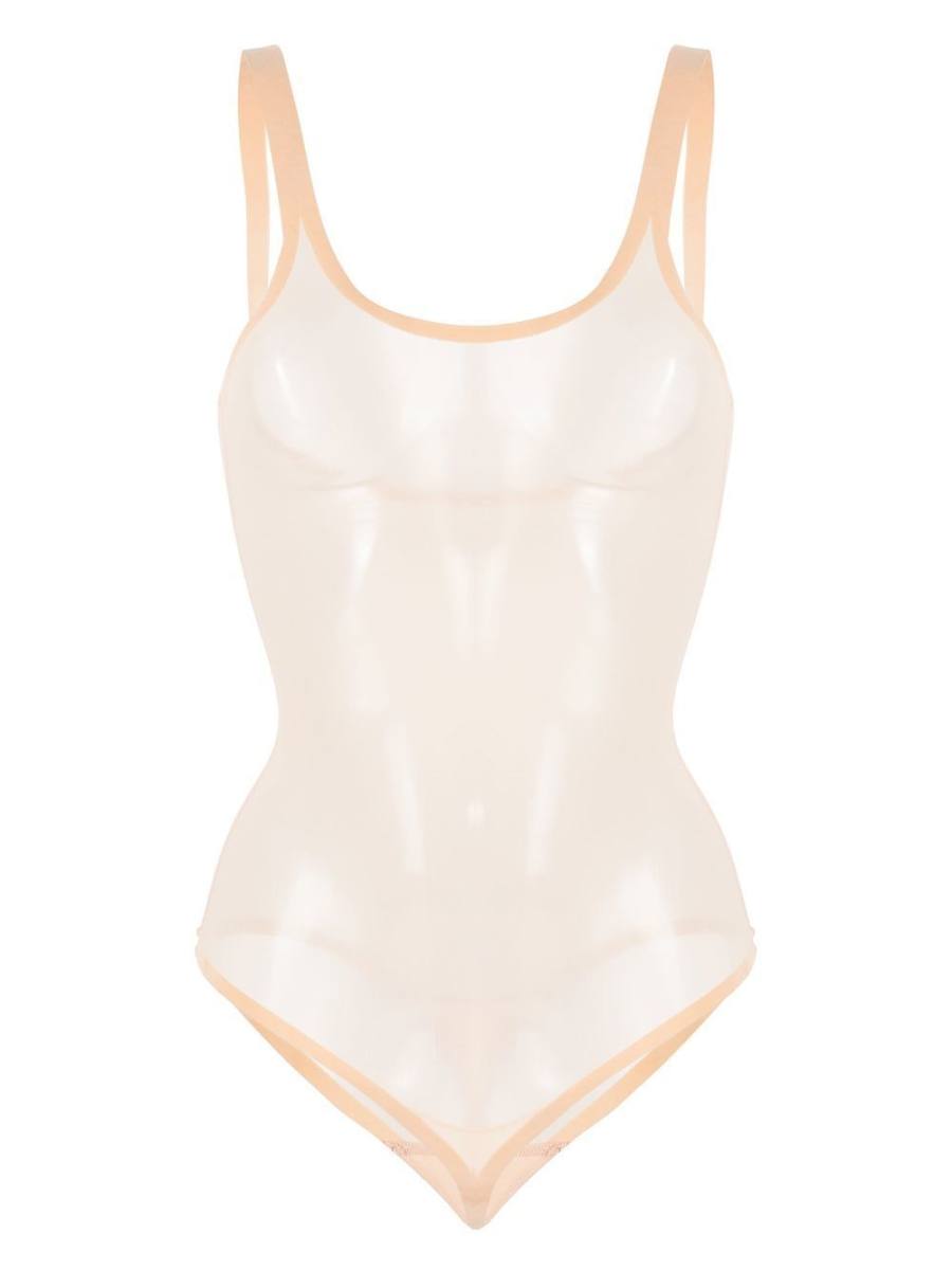 semi-sheer tulle bodysuit