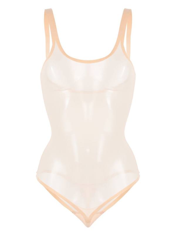 semi-sheer tulle bodysuit