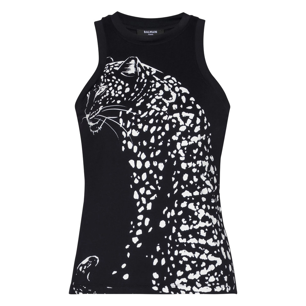 Balmain Leopard-print Halterneck Top