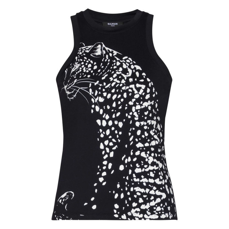 Balmain Leopard-print Halterneck Top