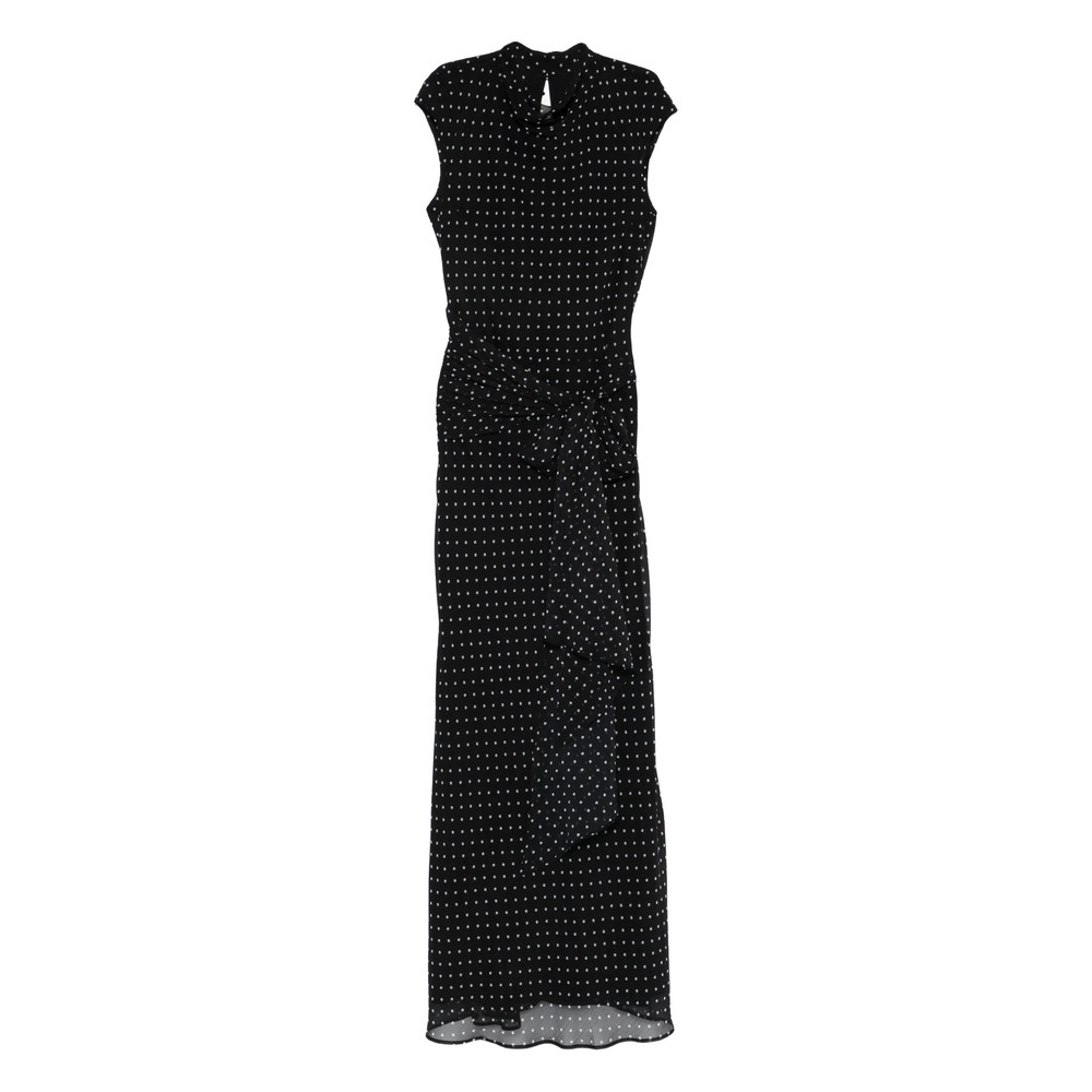 Rotate ROTATE MAXI DRESS W TIE POLKA DO