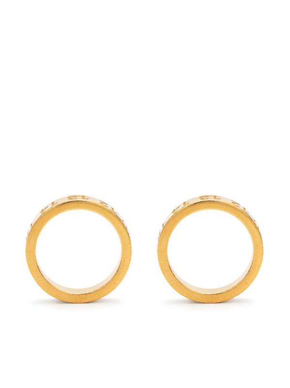 Numerical engraved hoop earrings