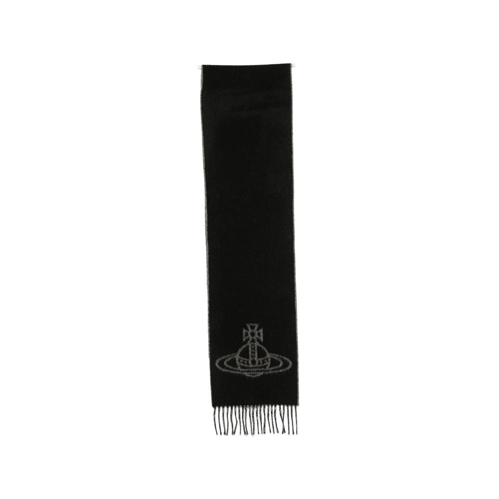 Vivienne Westwood Orb-embroidered Fringed Scarf