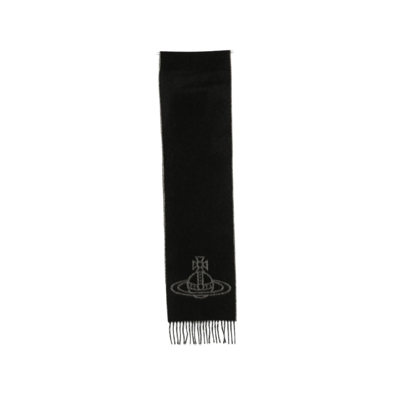 Vivienne Westwood Orb-embroidered Fringed Scarf