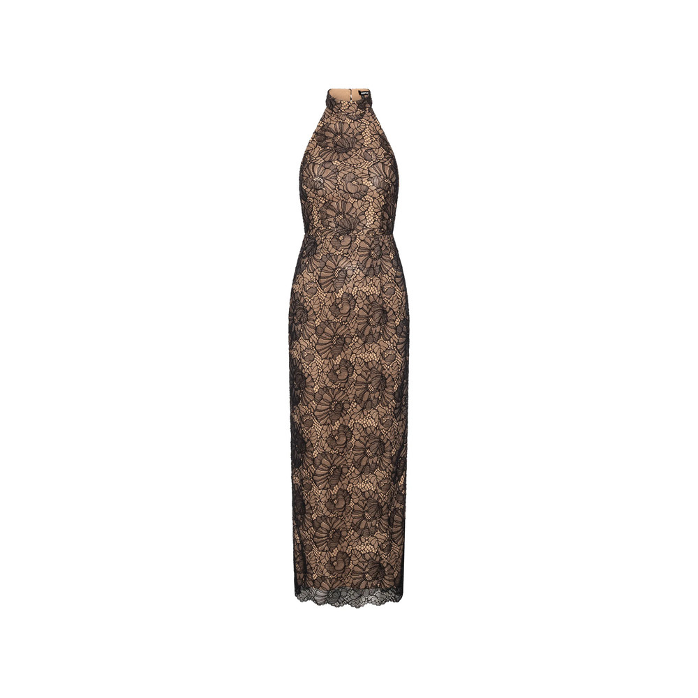 Rotate Lace Halterneck Maxi Dress