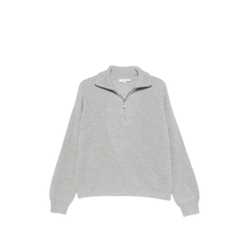 Malo Ribbed-knit Half-zip Sweater