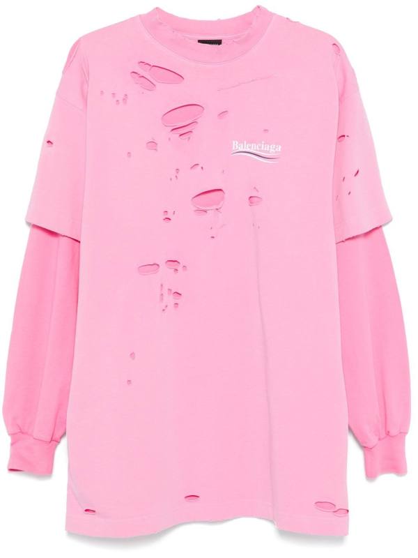 destroyed layered T-shirt