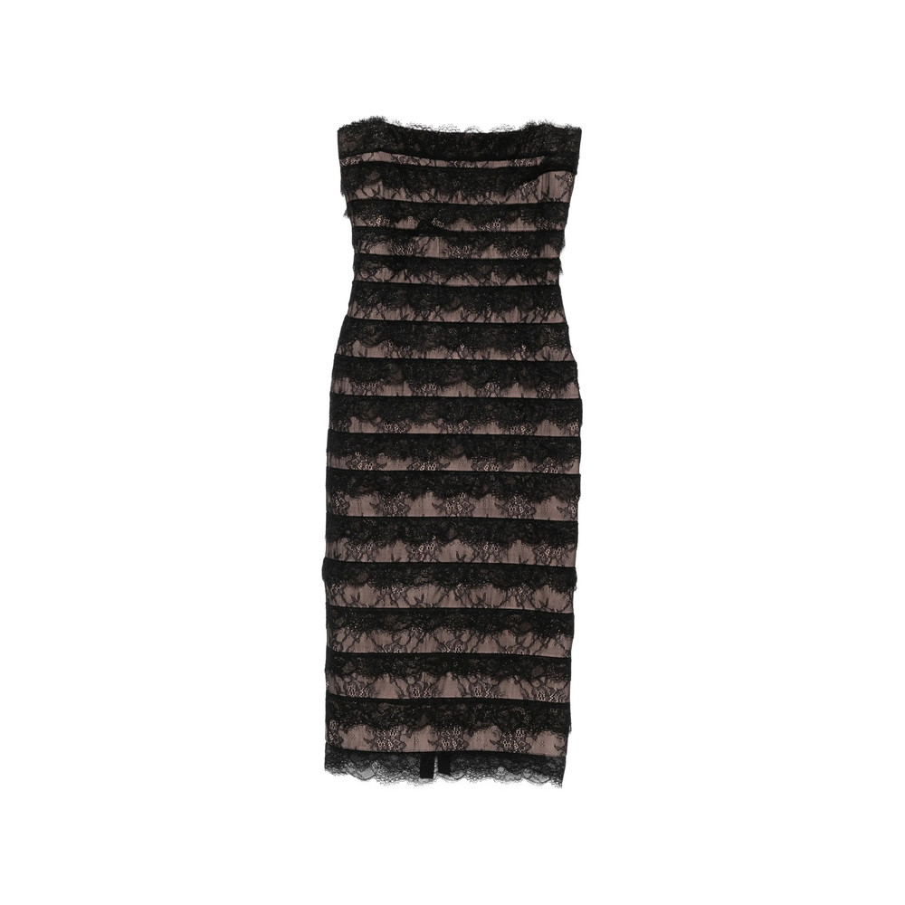 Hervé Léger Lace-trimmed Tiered Mini Dress
