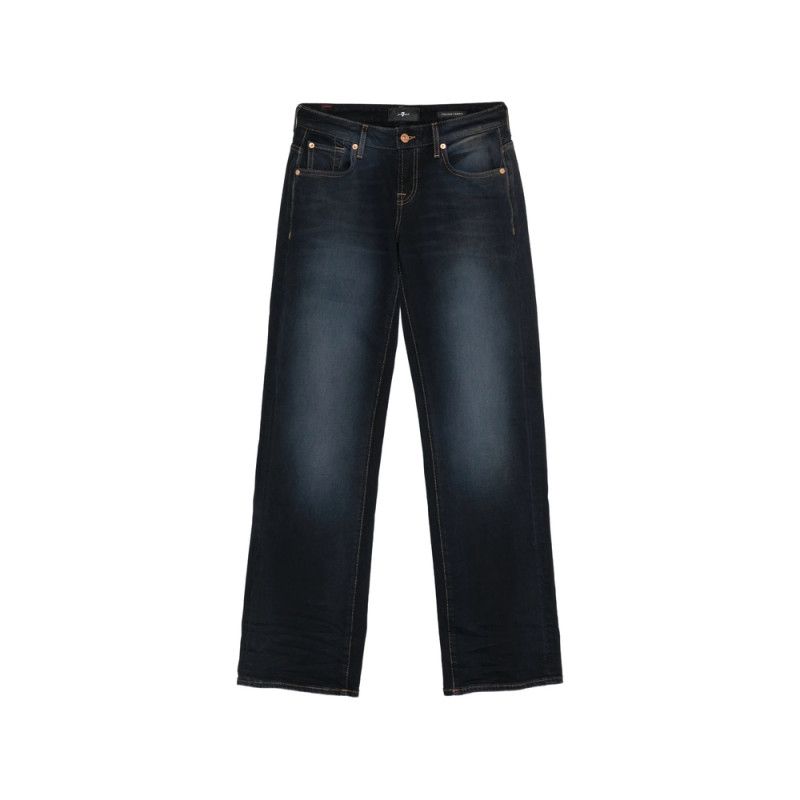 7 For All Mankind Faded Straight-leg Jeans