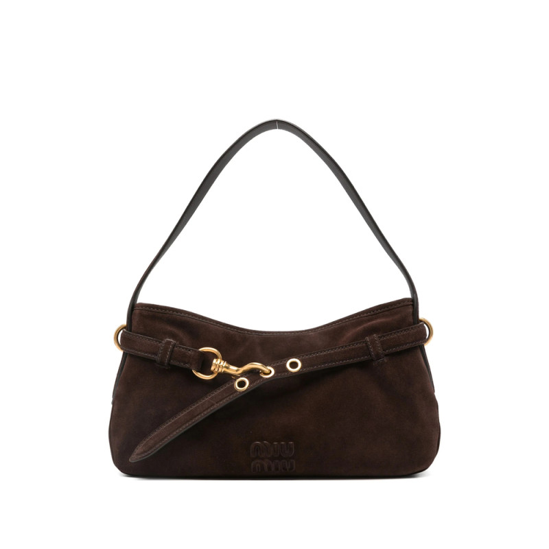 Miu Miu Hook-fastening Suede Shoulder Bag