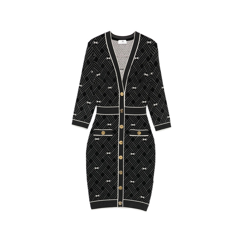 Elisabetta Franchi Button Patterned Dress