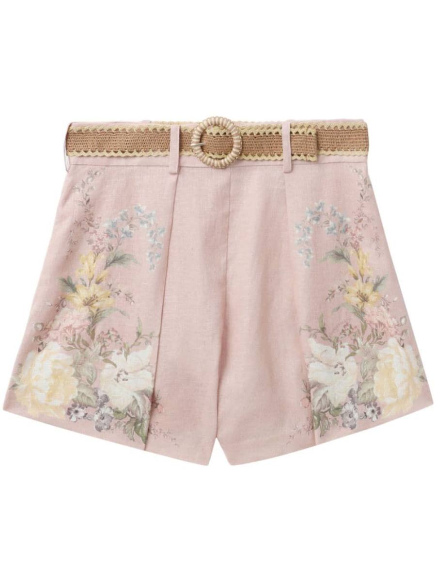 Waverly floral-print linen shorts