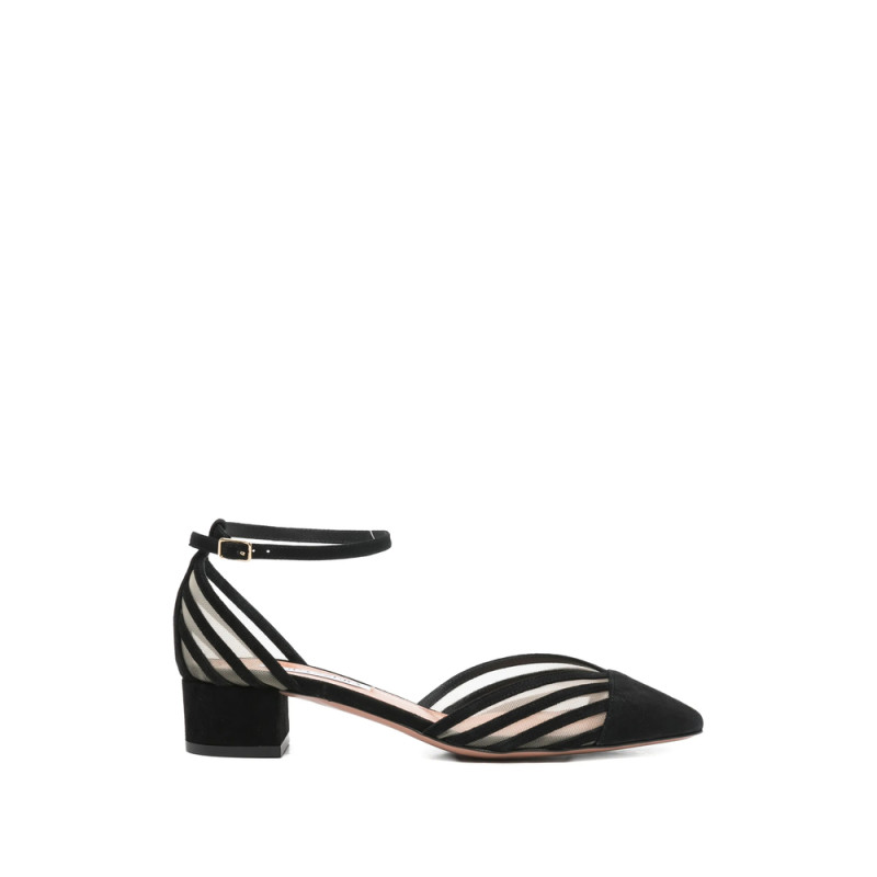 Aquazzura Striped Ankle Strap Pumps