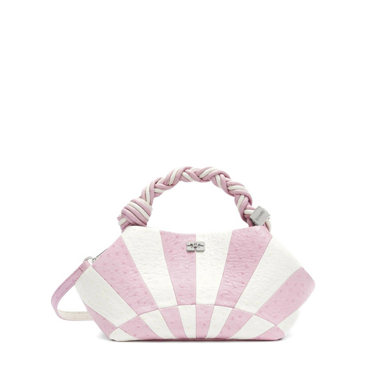 Ganni Bou Striped Leather Shoulder Bag